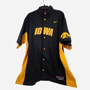 Vintage Iowa Hawkeyes Jersey Adult XL Black Yellow Baseball Nike Swoosh Y2K